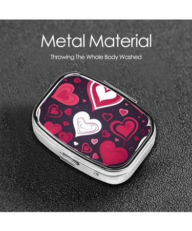Happy Valentine's Day Printed Square Pill Box | Portable Travel Medicine Organizer - Buy Online on GoSupps.com