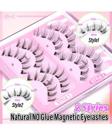 Buy Magnetic Eyelashes Kit - Natural Wispy No Glue - 2 Pairs with Applicator - Easy Wear False Lashes - Buy Online on GoSupps.com