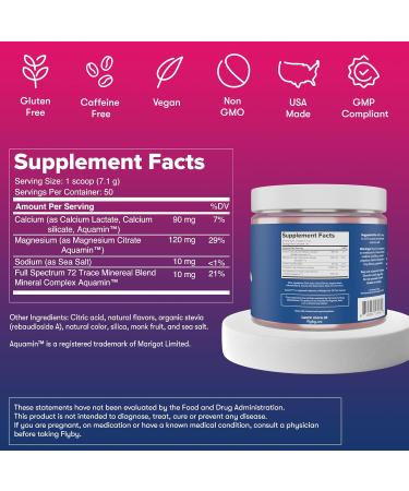 Flyby Electrolytes Powder No Added Sugar: Naturally Sweetened Contains Potassium Aquamin Calcium & Magnesium Sea Salt Sodium Full Spectrum 72 Trace Minerals - Strawberry Lemonade Strawberry - Powder 30 Days Supply - Buy Online on GoSupps.com