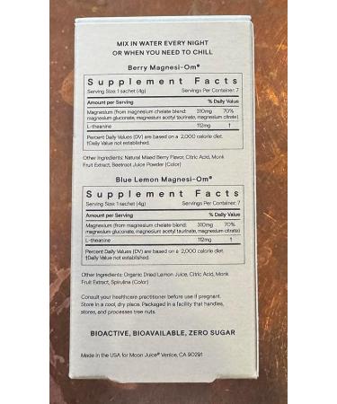 Moon Juice Magnesi Om Support Brain Health Magnesium Powder L Theanine 100% Traceable Vegan Non GMO 14 Servings - 0.14 Oz - Buy Online on GoSupps.com