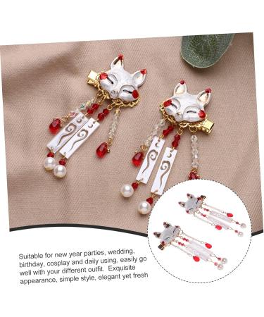 SOESFOUFU 1 Pair Fox Tassel Clip Tassel Drop Barrette Chinese Tassel Hair Clips Animal Hair Clip Tassel Barrette Chinese Hair Accessories Chinese Tassel Hairpin Tassel Hairpin - Buy Online on GoSupps.com