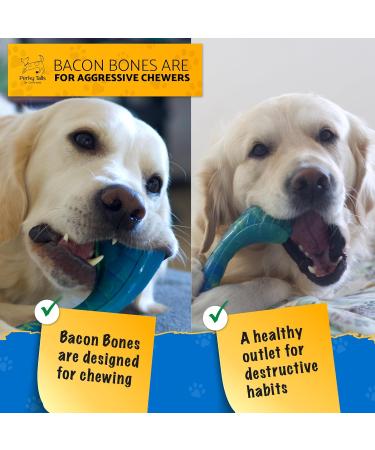 Perky Tails Indestructible Dog Toys for Large Dogs - Large Dog Toys Built for Aggressive Chewers & Canine Vision - Hard Dog Toys with Delicious Bacon Flavour 1-pack Single Pack Large - Buy Online on GoSupps.com
