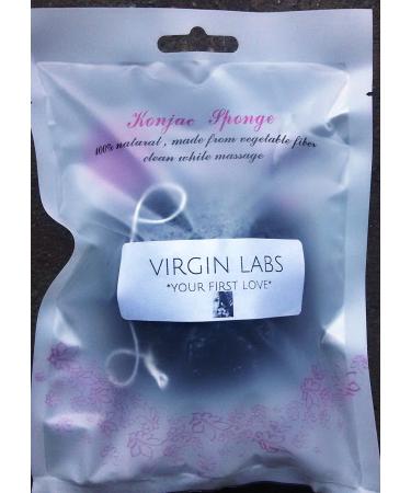KONJAC Facial Sponge with Activated Charcoal100 Percent Pure Natural