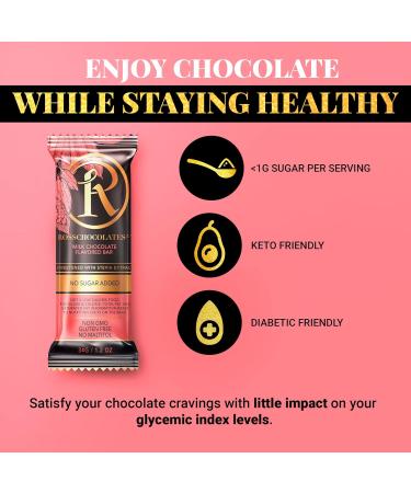 Ross Chocolates Gourmet Chocolate Bars | Sweetened with Stevia | Sugar Free| Low Glycemic | Keto Friendly | Good for Diabetics | Non-GMO |12 Count Box (Milk Chocolate) Milk Chocolate 12 Count (Pack of 1) - Buy Online on GoSupps.com