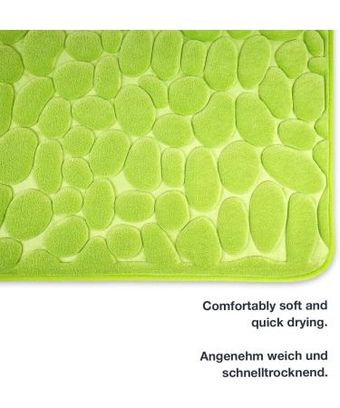 Wohndirect Set of 2 Memory Foam Bathroom Carpets - Non-Slip Washable Quick-Drying - 50x80 cm Green Bath Mats Ideal for Showers & Bathrobes - Buy Online on GoSupps.com