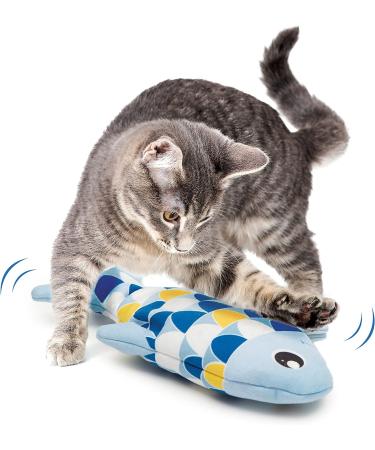 Catit Groovy Fish Toy - Interactive Motion Activated Flipping Fish Cat Toy Blue - One Size - Buy Online on GoSupps.com