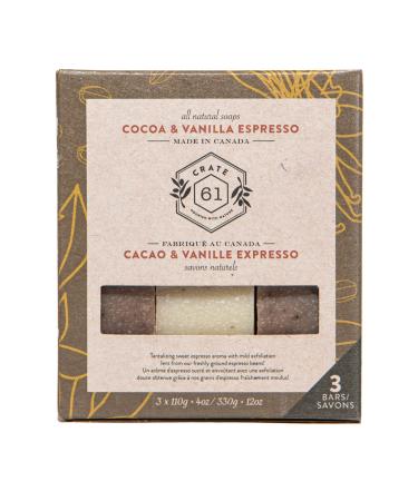Crate 61 Vegan Natural Bar Soap Cocoa Vanilla Espresso 3 Pack Handmade Soap With Premium Essential Oils Cold Pressed Face And Body Bar Soap For Men And Women (4 oz 3 Bars) Cocoa Vanilla Espresso 3 Pack - Buy Online on GoSupps.com