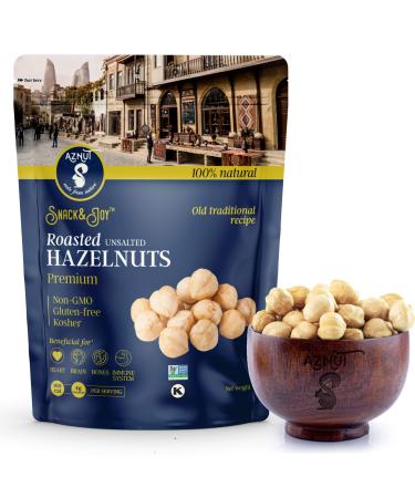 AZNUT Roasted Unsalted Hazelnuts , Premium Quality 100% Natural Non-GMO Project Certified, Kosher Certified, No Salt, No Oil, Gluten Free, Keto Diet Snacks, Resealable Bag 1 LB 1 Pound (Pack of 1)