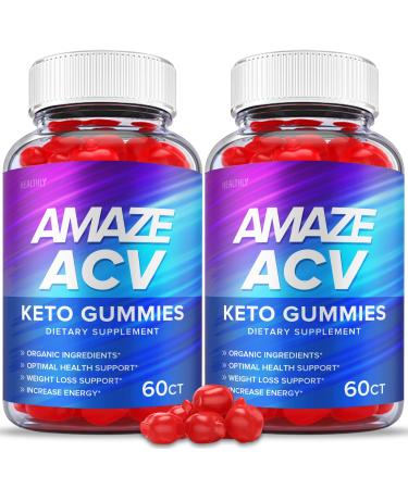 (2 Pack) Amaze ACV Keto Gummies - Official Formula Vegan - Amaze Keto ACV Gummies Amaze Keto Gummies Amaze ACV Gummies with Apple Cider Vinegar Weight 1000mg Loss Vitamin B12 Beet (120 Gummies)