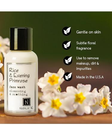 Nabila K Rice & Evening Primrose Face Wash Cleansing and Soothing Reduces Inflammation All Skin Types 2.4 fl oz Rice & Evening Primose 2.4 Fl Oz (Pack of 1) - Buy Online on GoSupps.com