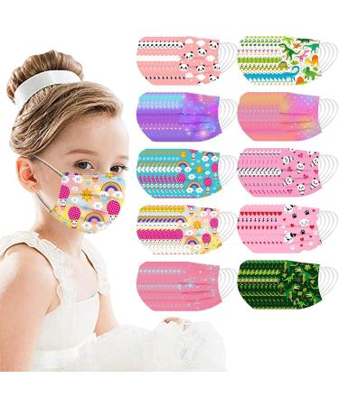 Shop WEXCV 100-Piece Cartoon Print 3-Layer Face Masks for Kids | Breathable Neck Gaiters | Ideal for School & Outdoor Use - Buy Online on GoSupps.com