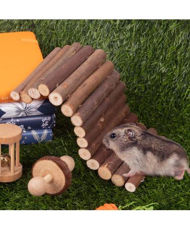 Sofier Hamster Toys and Accessories - Natural Guinea Pig and Rat Chews - Chinchilla Hideout and Bridge - Apple Wood Sticks Included - Buy Online on GoSupps.com