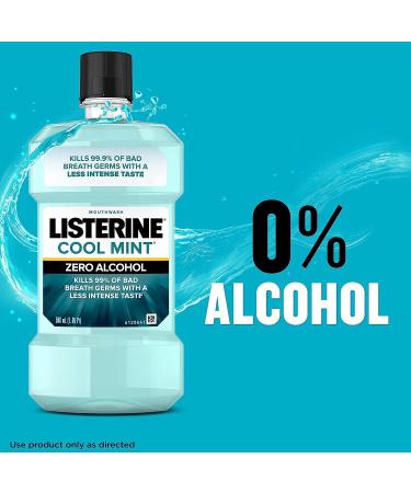 Listerine Zero Alcohol Mouthwash 1L - Alcohol-Free Oral Rinse for Fresh Breath & Clean Mouth - Cool Mint Flavor - Buy Online on GoSupps.com