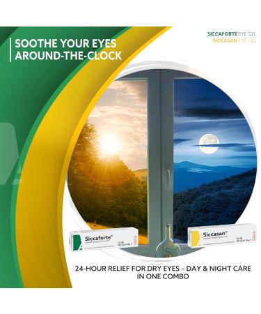 Siccasan & Siccaforte Eye Gel for Dry Eyes - Intensive Carbomer & Dexpanthenol Formula | Hydrating Corneal Gel & Lubricant | Night & Day Use | Soothes Sore and Red Eyes - 0.35 oz (Pack of 2) - Buy Online on GoSupps.com