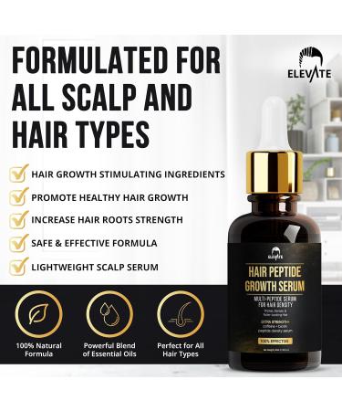 Elevate Multi-Peptide Hair Growth Serum - Caffeine & Biotin for Thicker Longer Hair | Vegan Hair Loss Treatment - Buy Online on GoSupps.com