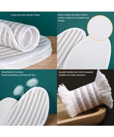 Breathable Cotton Linen Shoe Insoles 3 Pairs - Non-slip Thin Pads for Sneakers - Odor Eater Inner Soles for Men - Tennis Shoe Soles - Women 9.5/Men 7.5 US - Buy Online on GoSupps.com