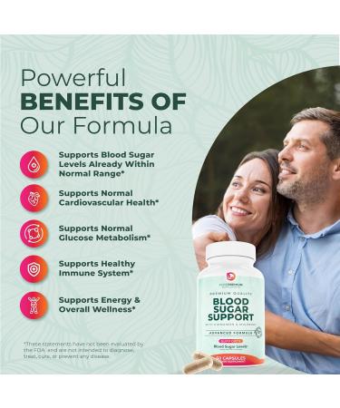 PurePremium Normal Blood Sugar Support Supplement - 20 Active Ingredients Complex to Support Blood Sugar Levels Already in The Normal Range - with Cinnamon, Bitter Melon, Chromium, Mulberry - 60ct Blood Sugar Support 1 Coun  - Buy Online on GoSupps.com