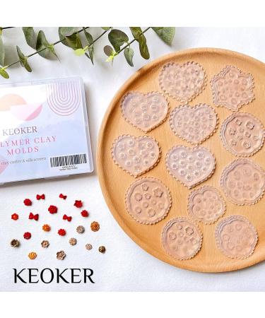 KEOKER Flower Polymer Clay Molds - 12 Pcs Rose and Leaves for Jewelry Making & Earrings Decoration - Buy Online on GoSupps.com