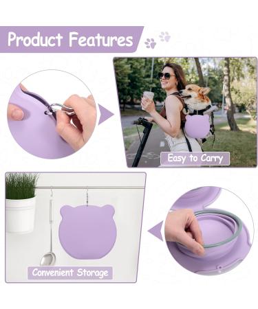 Buy 2-in-1 Foldable Silicone Dog Bowl - Slow Feeding Water & Travel Bowl for Dogs & Cats - Fressnapf - Purple - Buy Online on GoSupps.com