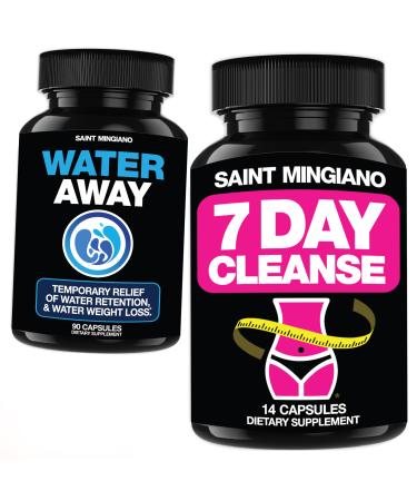 Saint Mingiano 7 Day Cleanse Program Detox - with - Water Away - Diuretic Water Pills