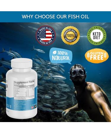 Premium DHA/EPA Omega 3 Fish Oil Pills - Lemon Flavor - 60 Soft Gels | Brain & Heart Health Supplement | High Potency, One-A-Day, 2-Month Supply 1 - Buy Online on GoSupps.com