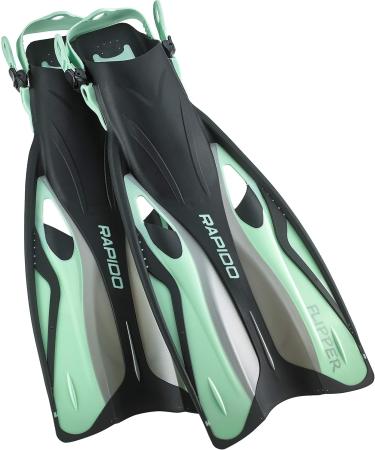 Phantom Aquatics Rapido Boutique Collection Flipper Open Heel Adjustable Snorkel Fin with Snorkeling Gear Carry Bag - Sea Green - S/M, 6-9 / EU: 38-42 - Buy Online on GoSupps.com