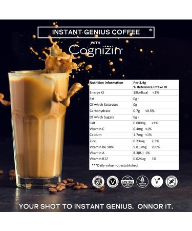 ONNOR Instant Genius Coffee Nootropic Infused Instant Coffee - Improve Focus Memory Cognitive Function and 30 Servings - Buy Online on GoSupps.com