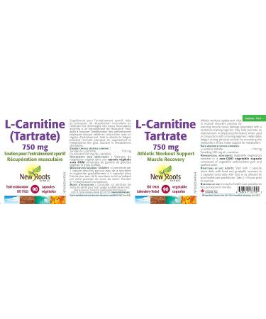 New Roots Herbal - L-Carnitine Tartrate - 90 capsules - 750 mg Athletic Workout - Buy Online on GoSupps.com