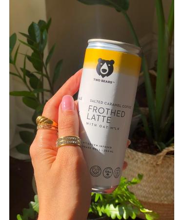 Two Bears Salted Caramel Nitro Cold Brew with Oat Milk - Vegan Caramel Latte (12-Pack 7 oz Cans) - Buy Online on GoSupps.com