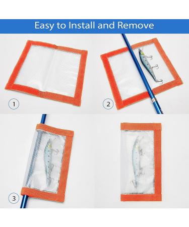 Fishing Rod Fabric Hook Protector Wraps - Orange (4 Pack) - Buy Online on GoSupps.com