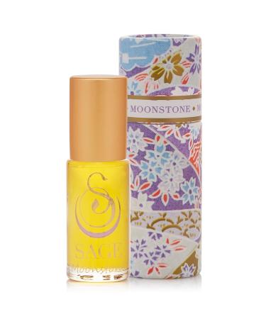 Moonstone Perfume Oil Roll-On by Sage- 1/8 oz Vegan & Cruelty-Free Floral Scent Gardenia Paperwhites Stargazer Lily Moonstone 1/8 oz Perfume Oil Roll-On