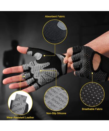 Flintronic Fitness Gloves | Breathable Training & Weight Lifting Gloves for Men & Women | Non-Slip Silicone Gym Gloves - Black - Buy Online on GoSupps.com