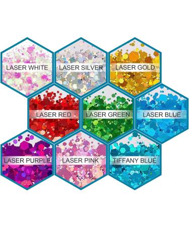 Holographic Body Glitter Gel 2Pcs Set | Waterproof Chunky Liquid Glitter for Rave Festival Makeup | Long Lasting 12 Hour Wear | 1oz (Laser White & Pink) - Buy Online on GoSupps.com