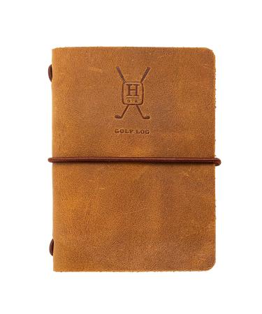 Handy Picks Leather Golf Log Book, Handmade n Refillable, Golf Log n Yardage Book Included Buckskin