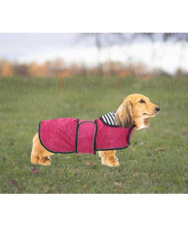 Buy Geyecete Adjustable Waterproof Dog Raincoat for Dachshunds - Reflective Straps & Velcro Fastener - Pink XS (28-31cm) - International Shipping Available - Buy Online on GoSupps.com
