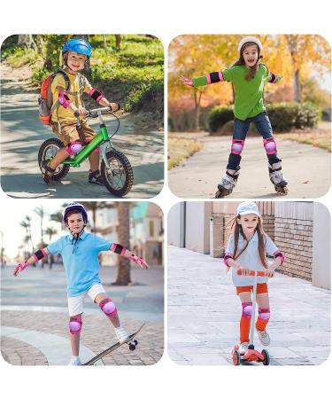 Kids Knee Pads Elbow Pads Wrist Guards Set - 6-in-1 Protective Gear for Girls Boys 3-13 Years - Skateboard Scooter Rollerblading - Small Purple - Buy Online on GoSupps.com