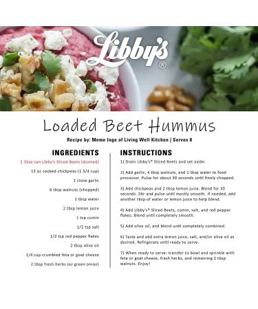 Libby's Sliced Beets | Earthy Flavor | Vibrant Ruby Red-Purple | Grown & Made in the USA | Farm Fresh Goodness | 15.0 oz. Can (Pack of 12) - Buy Online on GoSupps.com