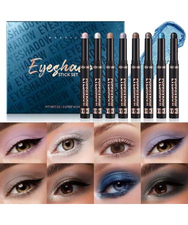  EONFAVE Set of 8 matte and cream eyeshadow sticks with glitter highly pigmented eye makeup pencil - Buy Online on GoSupps.com