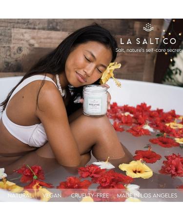 LA SALT CO Breathe Aromatherapy Bath Salt Soak | Epsom & Dead Sea Salt, Peppermint & Eucalyptus Oils | Natural Therapeutic Relief - 14 oz - Buy Online on GoSupps.com