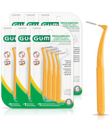 GUM Proxabrush Angled Reusable Interdental Cleaners - Yellow - Pack of 36