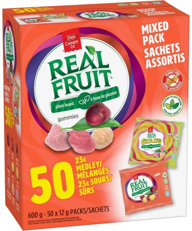 REALFRUIT Mixed Medley & Sours Summerfruit Burst Minis - Fruit Flavoured Plant Based Gummies in Portion Packs for Halloween School Lunch Box Treats Office Pantry Snacks and On the Go 50 x 12g Pack - Buy Online on GoSupps.com