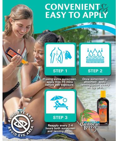 Caribbean Breeze Dark Tanning Lotion SPF 4 - Outdoor Sun Accelerator with Mango Lime Fragrance & Antioxidants | 8.5 oz - Buy Online on GoSupps.com