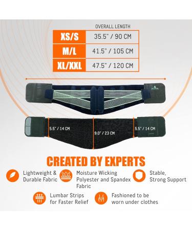 AllyFlex Sports Large Back Brace for Men & Women - Slim-Fit Lumbar Support Belt for Lower Back Pain Relief - X-Large/XX-Large 47.5 Inches - Buy Online on GoSupps.com