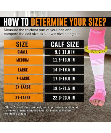Doc Miller Premium Waden Compression Cuff - 20-30 mmHg Calf Support for Sports & Recovery | Stylish Open Toe Design in Pink & White (XXL) - Buy Online on GoSupps.com