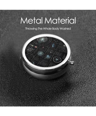 Abstract Science Chemistry 3D Round Pill Box | 3 Compartment Travel Organizer for Vitamins & Medications - Buy Online on GoSupps.com