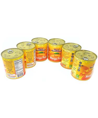 Rani Mango Pulp Puree 30oz Pack of 6 - Kesar Sweetened, All Natural, Kosher, Vegan - Indian Origin - Buy Online on GoSupps.com