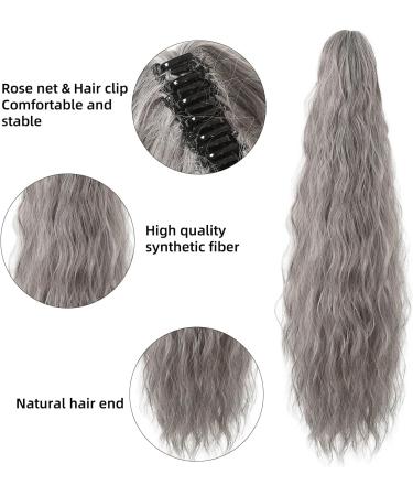 Ponytail Extension Natural Fluffy Pony Tail Synthetic Hairpiece for Women Silver Gray Blonde Ponytail Hair Extension Claw Clip 24inch Long Curly Ponytail Hair Extension(NMW1047-12) - Buy Online on GoSupps.com