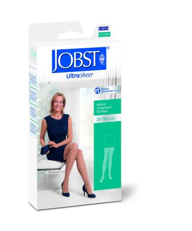 BSN Medical 122255 Jobst Ultra Sheer Compression Stockings Thigh High 20-30mmHg Closed Toe Lace Medium Midnight Navy