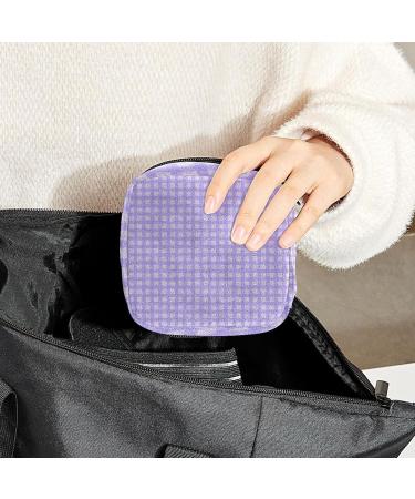 Lilac Plaid Menstrual Cup & Pad Storage Bag - Portable Period Pouch for Women/Girls - Multi-Colored - 1Pcs - Buy Online on GoSupps.com