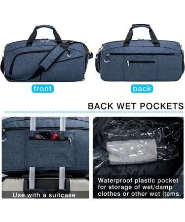 Kuston Sports Gym Bag with Shoes Compartment & Wet Pocket - Blue | Duffel Bag for Men and Women - Buy Online on GoSupps.com